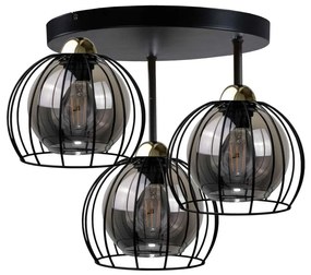 Lampa sufitowa SOLO BLACK 3xE27/60W/230V pr. 30 cm czarno-złota