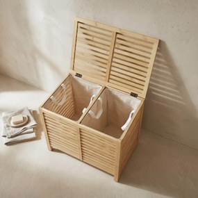 Podwójny kosz na pranie, bambusowy MOA, 90 l