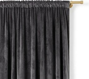 Zasłona gotowa welurowa na taśmie 140x250 GRAFIT velvet żabki tunel Virella