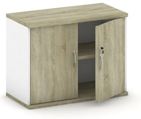 Nadstawka dwudrzwiowa MIRELLI, 800 x 400 x 600 mm, biały/dąb sonoma