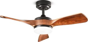 Wentylator sufitowy Perenz 7186 N CT w kolorze czarnym z oświetleniem – Ø 90 cm, 3 łopatki, 6 prędkości, silnik prądu stałego 40 W, cichy