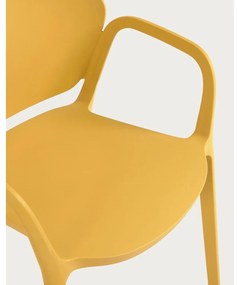 Żółte plastikowe krzesło ogrodowe Ania – Kave Home