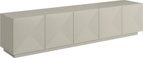 Szafka RTV Asha 200 cm pięciodrzwiowa z ryflowanym frontem - kaszmir