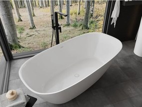 Mexen Como wanna wolnostojąca z konglomeratu 170 x 82 cm, biała połysk - 57311708210