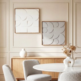 HOMCOM Dekoracja ścienna 3D 2-częściowy zestaw geometryczna dekoracja ścienna nowoczesna do salonu, przedpokoju, 80 x 3,5 x 80 cm, biały | Aosom PL