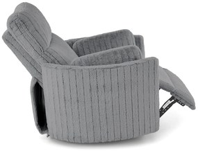 Fotel wypoczynkowy, obrotowy, elektrycznie rozkładany, bujany PEGAS popiel