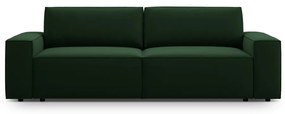 Ciemnozielona aksamitna rozkładana/ze schowkiem sofa 247 cm Jodie – Micadoni
