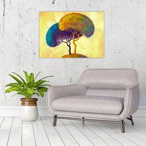Obraz na szkle - Drzewa na wzgórzu (70x50 cm)