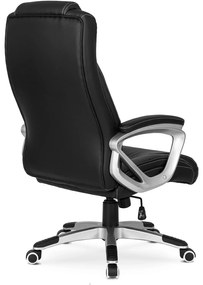 Fotel Biurowy Gabinetowy Obrotowy BRAVO Czarny Ekoskóra Nowoczesny