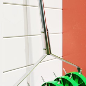 Ręczny aerator do trawnika Outsunny, 45 cm szerokości, z 30 stalowymi kolcami, ciemnozielony