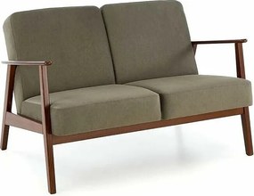 Sofa MILANO 2S oliwkowa/orzech dwuosobowa
