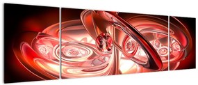 Obraz - czerwone kształty (170x50 cm)