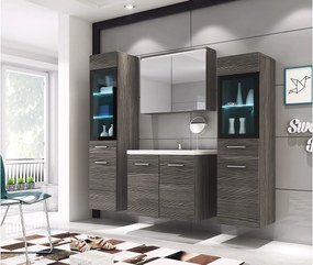 MINIO go for it, Meble łazienkowe MARIT II w kolorze sosna bodega, z oświetleniem LED