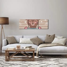 Obraz - Kochający niedźwiadek (z zegarem) (90x30 cm)