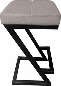 Hoker ZETA krzesło barowe Loft podstawa metalowa : Kolor Stelaża - Czarny , Kolor tkaniny - EKO-SKÓRA - 11D, Typ tkaniny - Eko-skóra