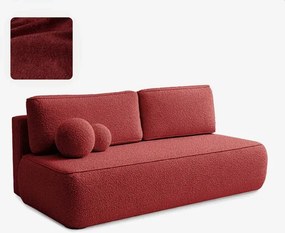 Sofa z Funkcją Spania ARVETO Bordo Boucle Nowoczesna