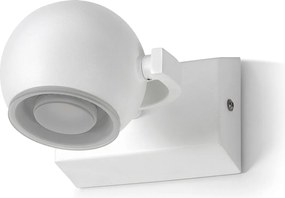 Lampa ?cienna MOON nowoczesny i uniwersalny styl - do u?ytku wewn?trznego - kolor bia?y - aluminium - 340° - 90° - IP44