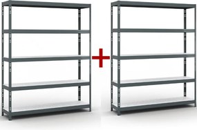 Regał półkowy 1+1 GRATIS, 1966x1600x400 mm, nośność 350 kg