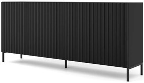 Czarna komoda w stylu glamour z lamelami E6-T04