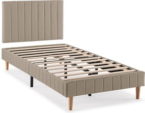 Kolumnowy stelaż + zagłówek Eris 90x190 cm Beżowy