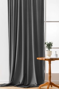 Szara zaciemniająca zasłona VELVET 140x250 cm Zawieszanie: Metalowe pierścienie