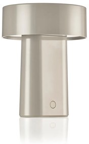 Szarobeżowa plastikowa lampa stołowa LED (wysokość 18 cm) Oblong – Zone