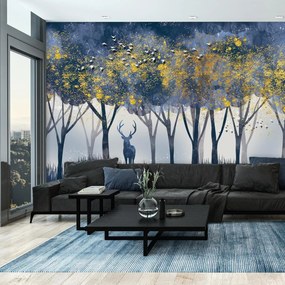 Fototapeta - Jeleń w lesie (196x136 cm)