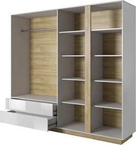 RACO Szafa 220 Biała – 2 Szuflady + 2 Drzwi + 2x lustro