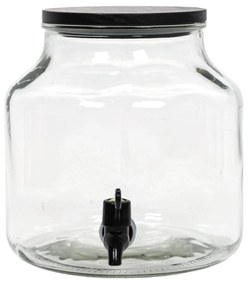 Słoik z kranikiem szklany z pokrywką z drewna sosnowego, 5,2 l