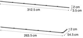 Nowoczesny system oświetlenia szynowego biały 1-fazowy 300cm - Iconic Nowoczesny Oswietlenie wewnetrzne