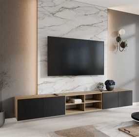 Szafka RTV wisząca MIVO 300 cm do Salonu pod Telewizor - Dąb artisan