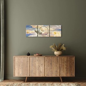Obraz - Niebiańskie Meduzy (z zegarem) (90x30 cm)
