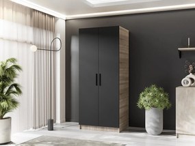 Szafa dwudrzwiowa GOLD 2D 78 dąb sonoma + czarny