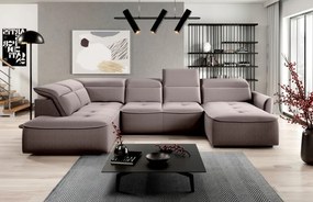 Narożnik MURILLO XL z elektryczną regulacją siedziska Lewostronny w tkaninie VOUGE 04 WERSAL