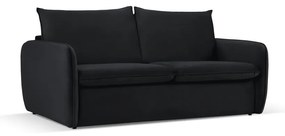 Czarna aksamitna rozkładana sofa 194 cm Vienna – Cosmopolitan Design