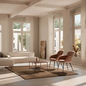 Metalowy stolik w kolorze terakoty 70x73 cm Beatrix – MOME