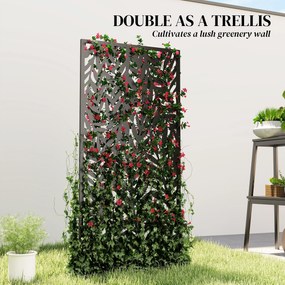 Outsunny Parawan 65 x 130 cm Wolnostojący Wiszący, Przegroda Osłona z Metalu Czarny | Aosom PL