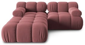Różowy aksamitny narożnik Bellis – Micadoni Home