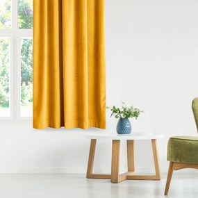 Żółta aksamitna zasłona częściowo zaciemniająca (dimout) 140x270 cm Eyelets – Restilo