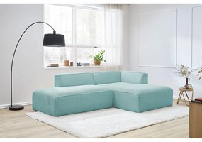 Jasnoniebieski sztruksowy narożnik modułowy (prawostronny/w kształcie litery L) Megeve – Bobochic Paris