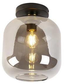 Inteligentna lampa sufitowa czarna ze złotem i dymionym szkłem z WiFi A60 - ZuzannaDesignerski Oswietlenie wewnetrzne