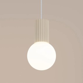 Lampa wisząca HALO 1 beżowa ryflowana  SOLLUX  LIGHTING