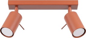Lampa Sufitowa Nowoczesny Ring, Stal - 2 Źródło - L.30 X H.17 Cm - Ochra Czerwona