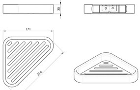 GEDY 3283 Smart półka narożna pod prysznic, 17 x 3 x 17 cm, srebrny