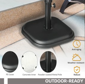 Outsunny Podstawa parasola z betonu 11kg, kwadratowa, stojak na parasol 32-38 mm średnicy drążka, czarny | Aosom PL