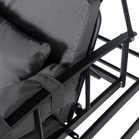 Huśtawka ogrodowa 2w1 z funkcją leżenia i moskitierą Luxe, szary/czarny