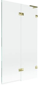 Mexen Lunar L parawan nawannowy 2-skrzydłowy prawy 100 x 150 cm, transparent, złoty - 897L-100-100-50-00-P