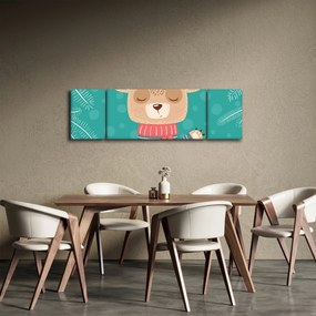 Obraz - Machający niedźwiadek (170x50 cm)