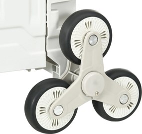 HOMCOM Wózek na Zakupy Składany z Regulowaną Rączką Teleskopową Nośność do 80kg Biały | Aosom PL