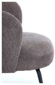 Ciemnobrązowy fotel z materiału bouclé Dieyda – Light &amp; Living